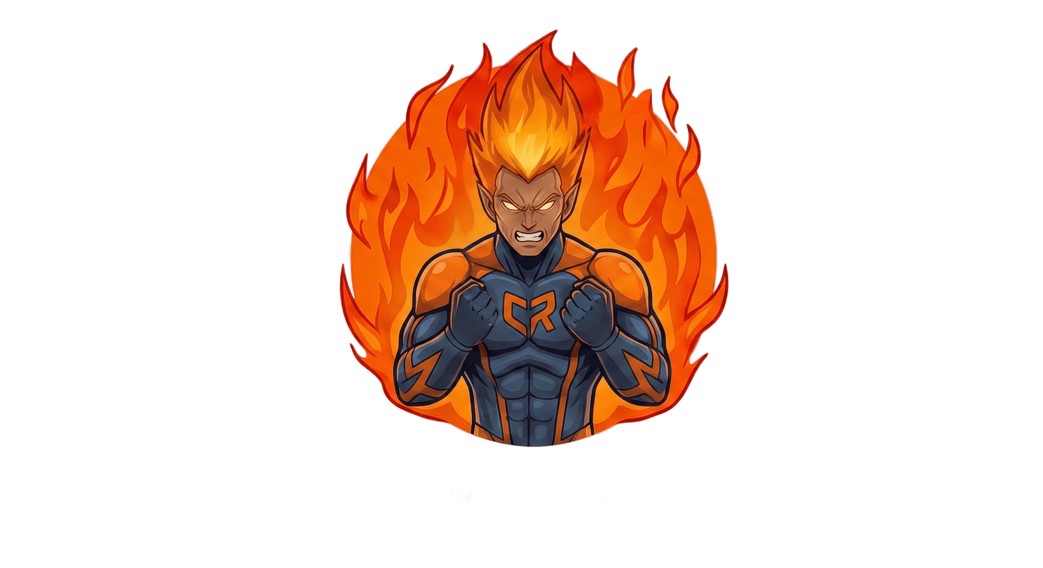 CaloReps mascot, wreathed in flames